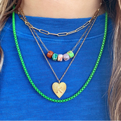 New enamel chain and gemstone necklaces and bracelets