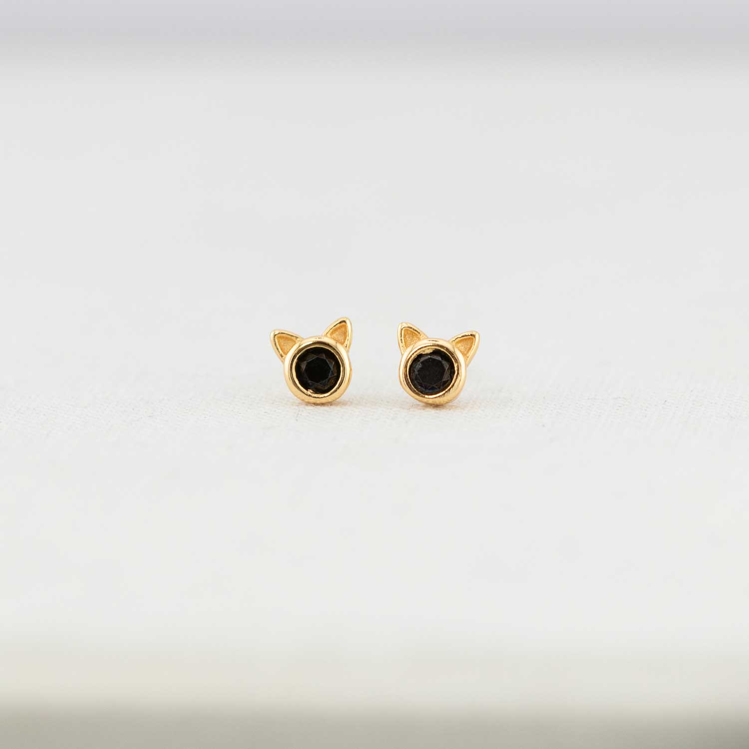 Midnight Whiskers Cat Stud Earrings
