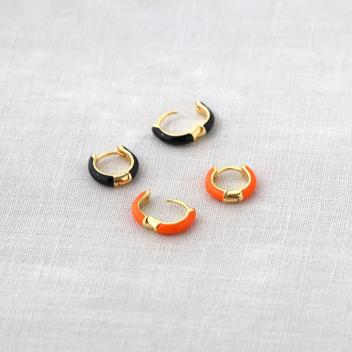 Huggie Earrings Small Gold Earrings Enamel Huggie Hoop Earrings