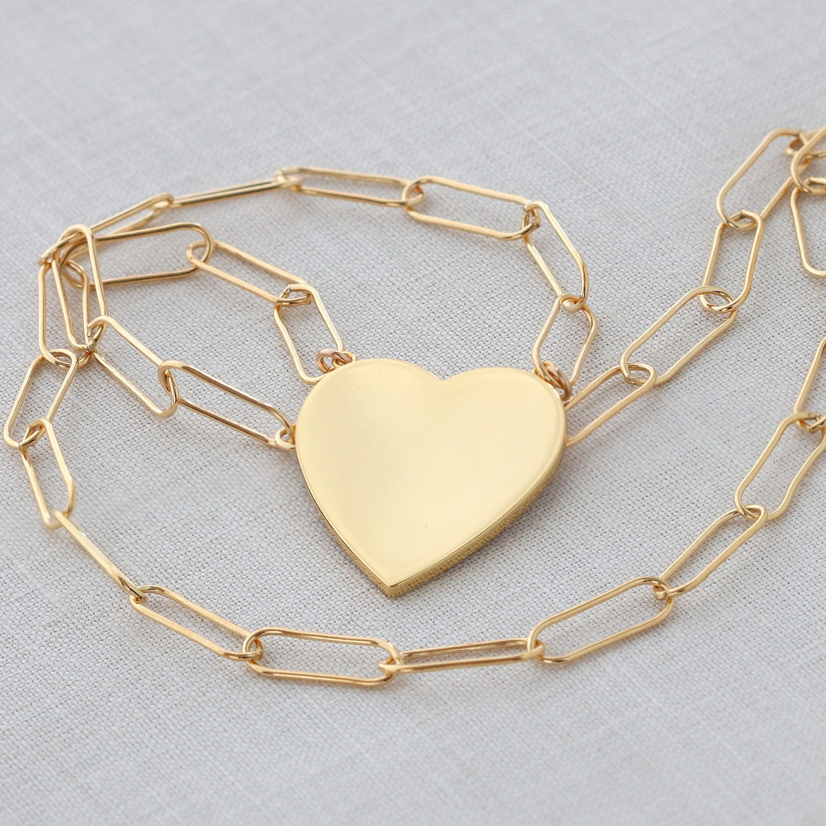 Big Heart Necklace | Large Heart Pendant on Big Link Chain – kris 