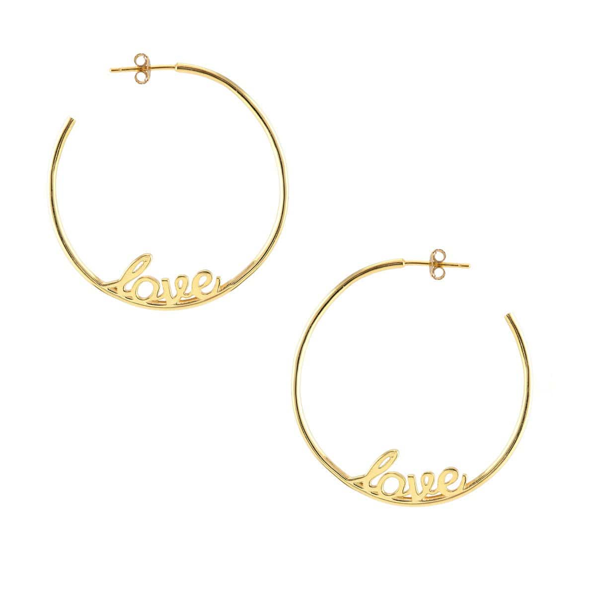 Love Hoop Earrings 18K Gold Vermeil