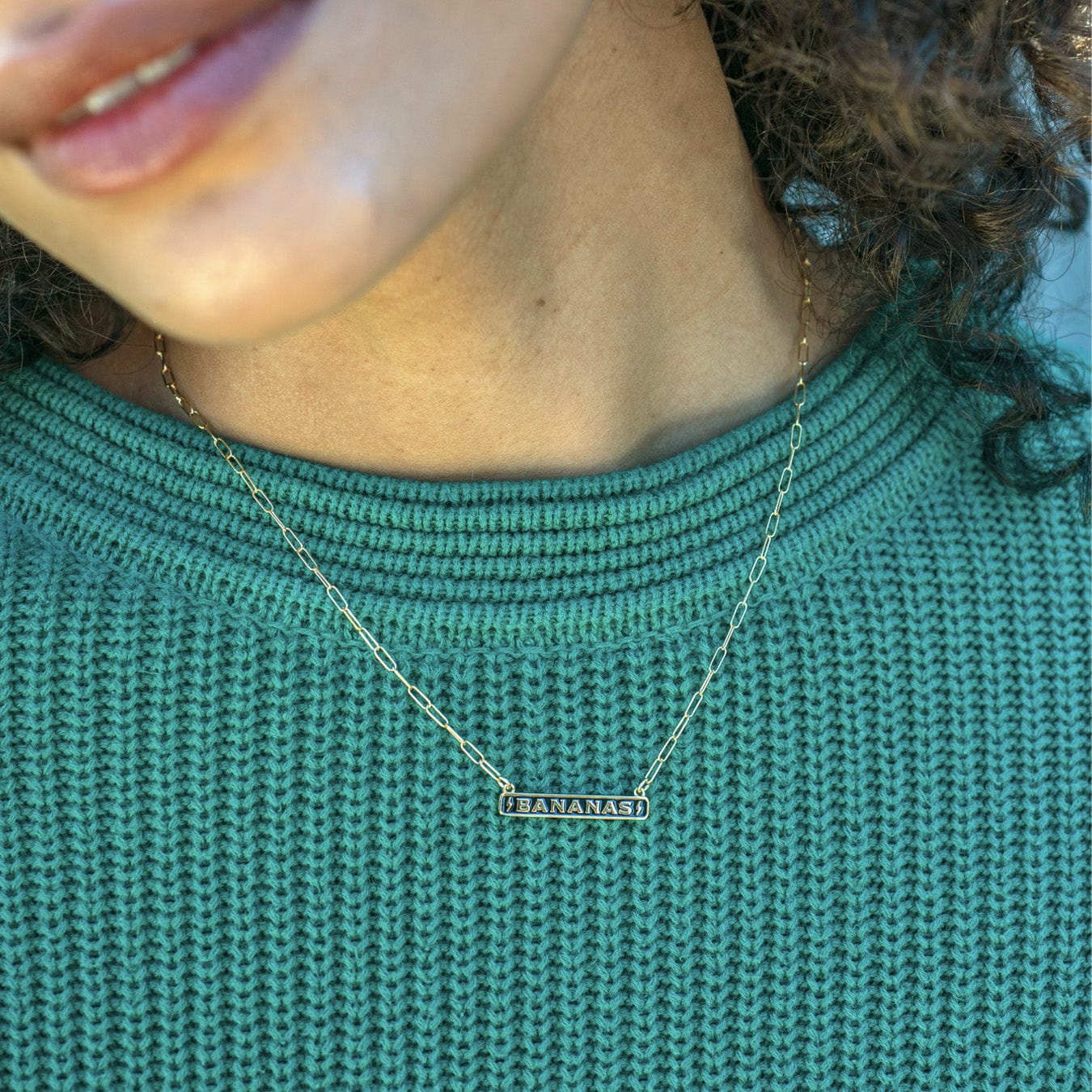 Bananas Enamel ID Necklace