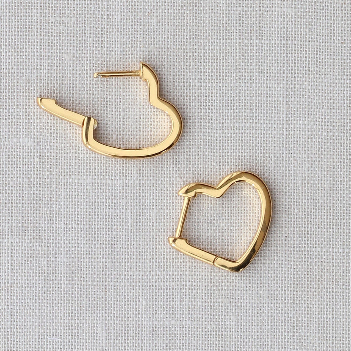 Heart-Shaped Huggie Hoop Earrings - Gold or Silver – kris nations