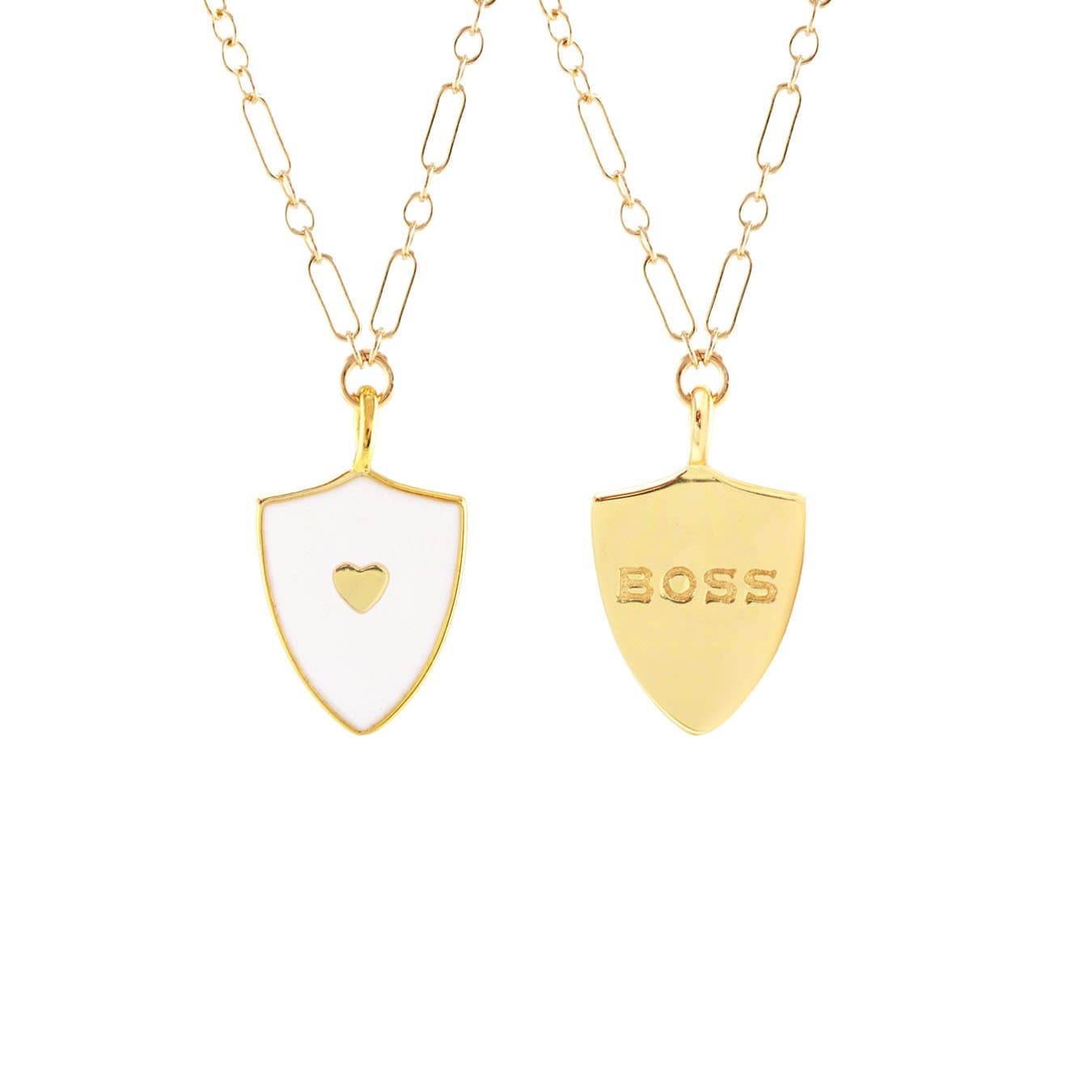 "Boss" Merit Shield Badge Necklace