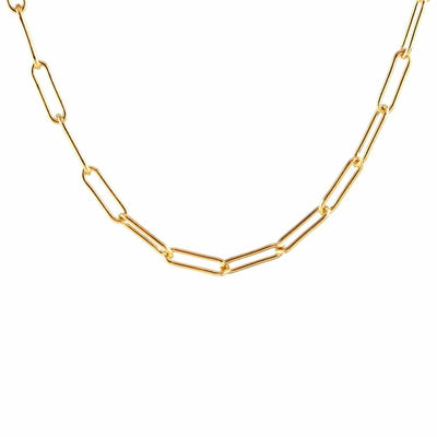 Thick Paperclip Chain Necklace Gold-Filled