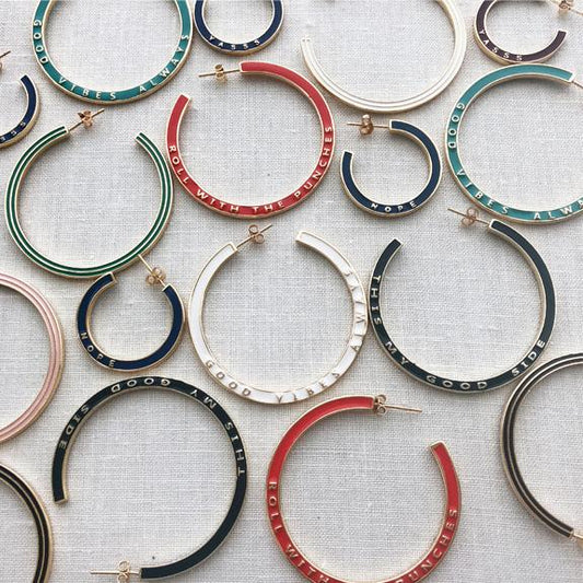 Enamel Hoop Earrings