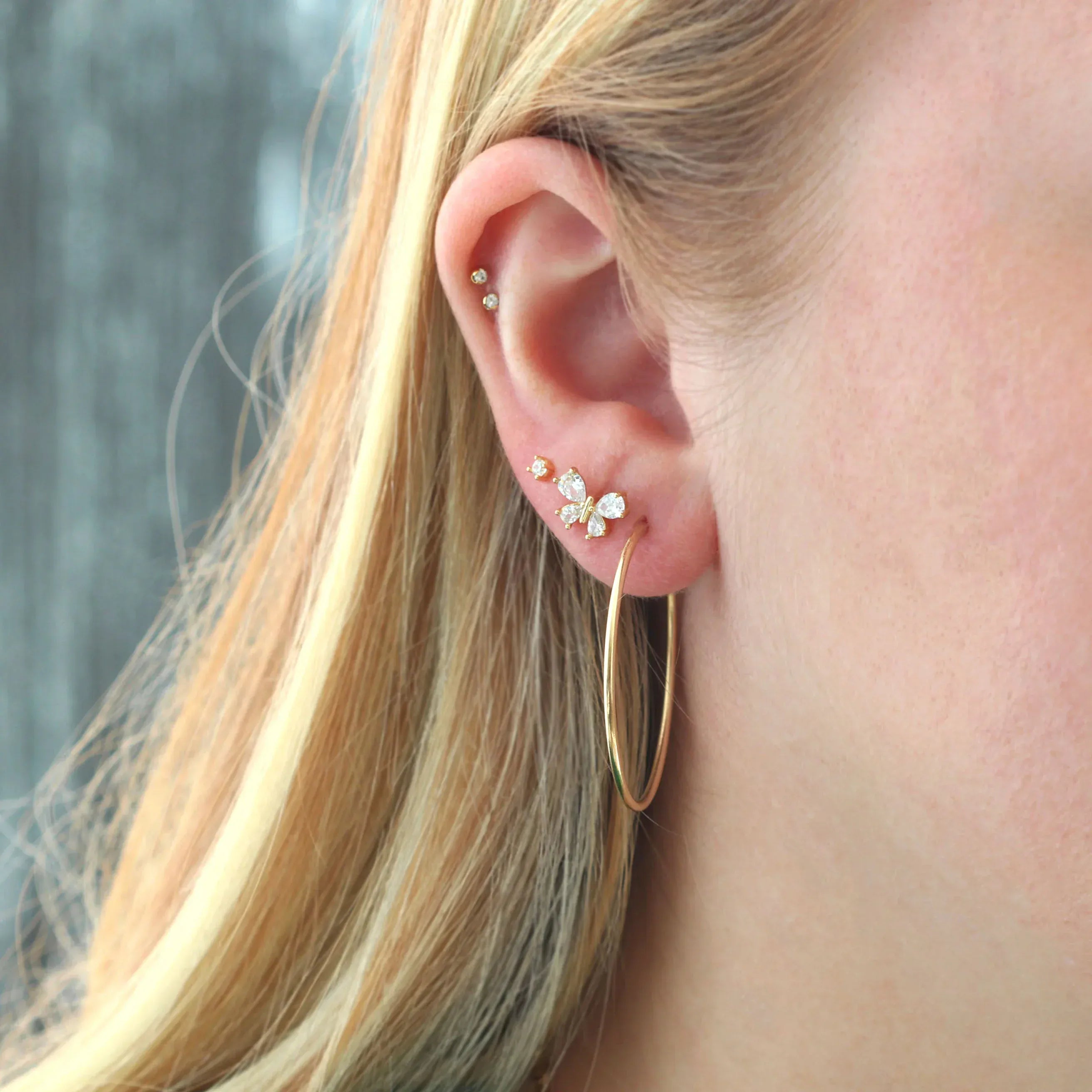 Butterfly Crystal Marquis Stud Earrings