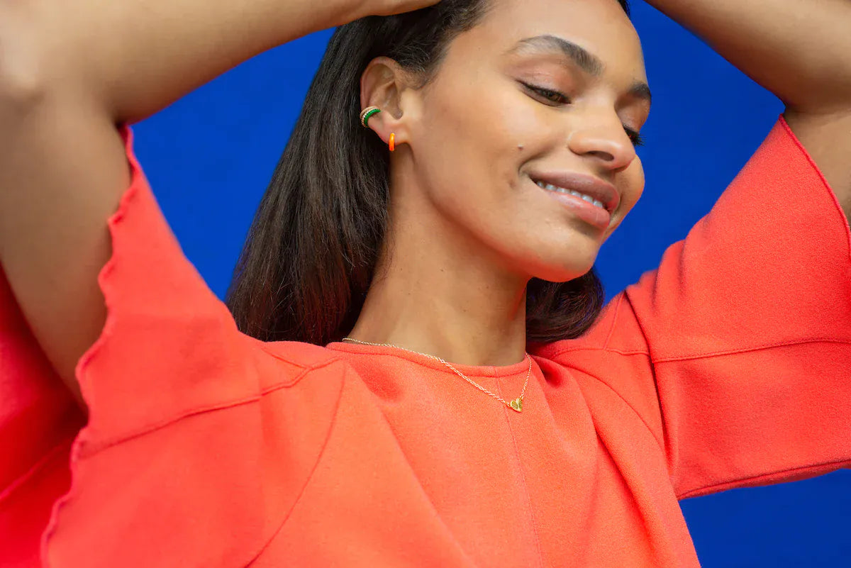 Enamel Huggie Hoop Earrings