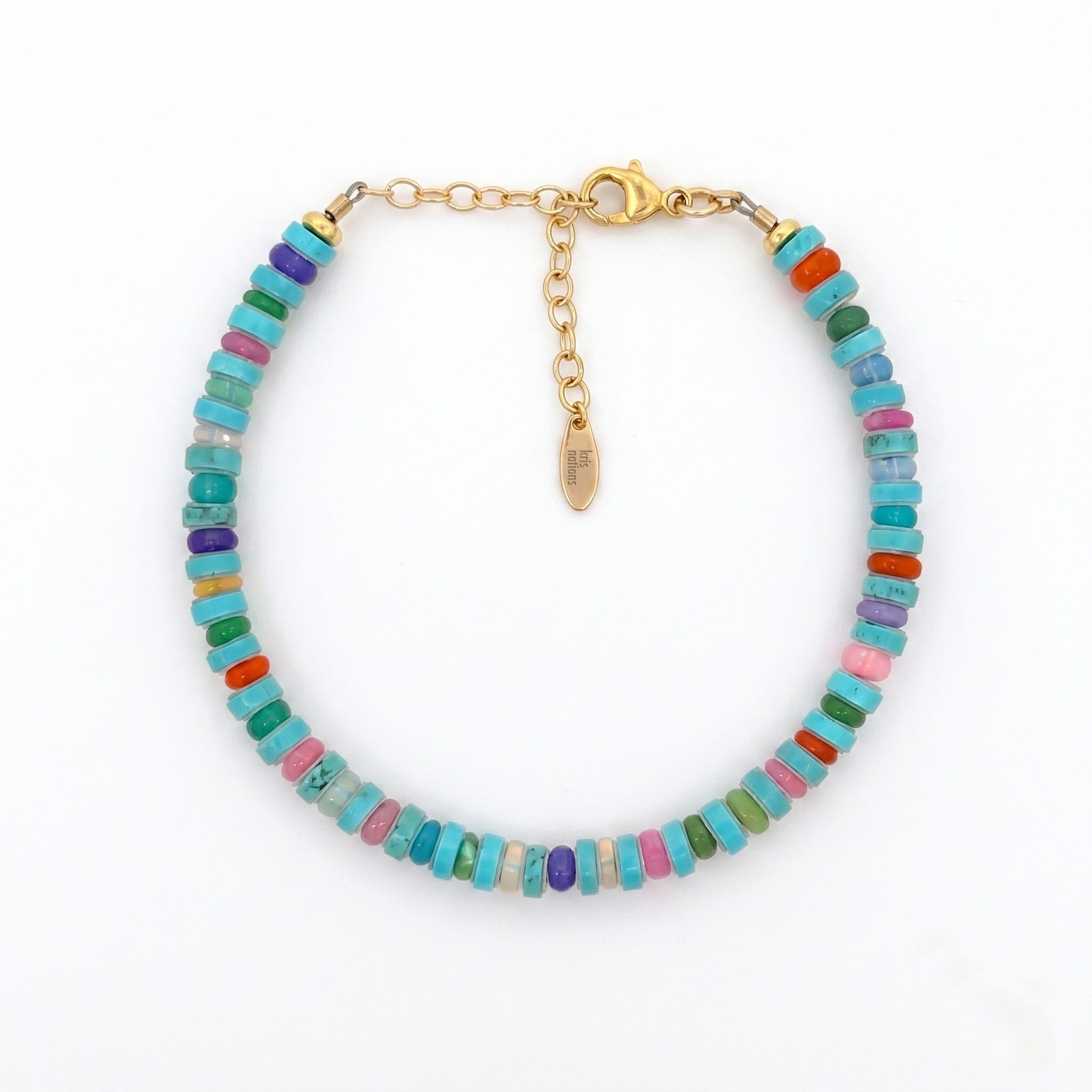 Turquoise and Multicolor Opal Bracelet