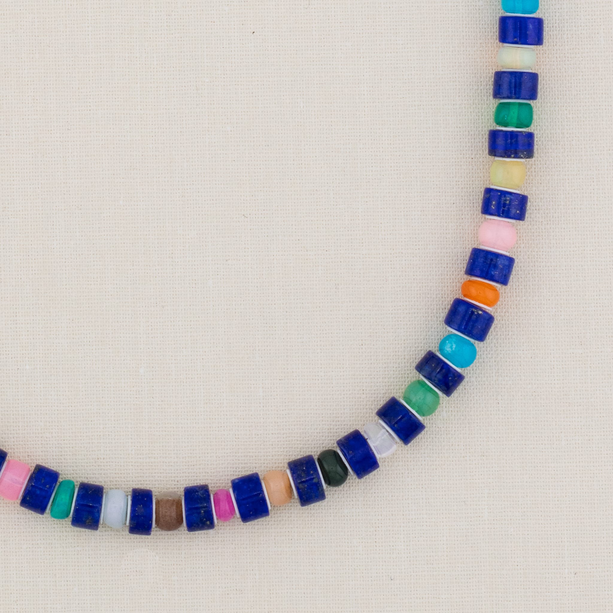 Blue Lapis & African Opal Beaded Necklace