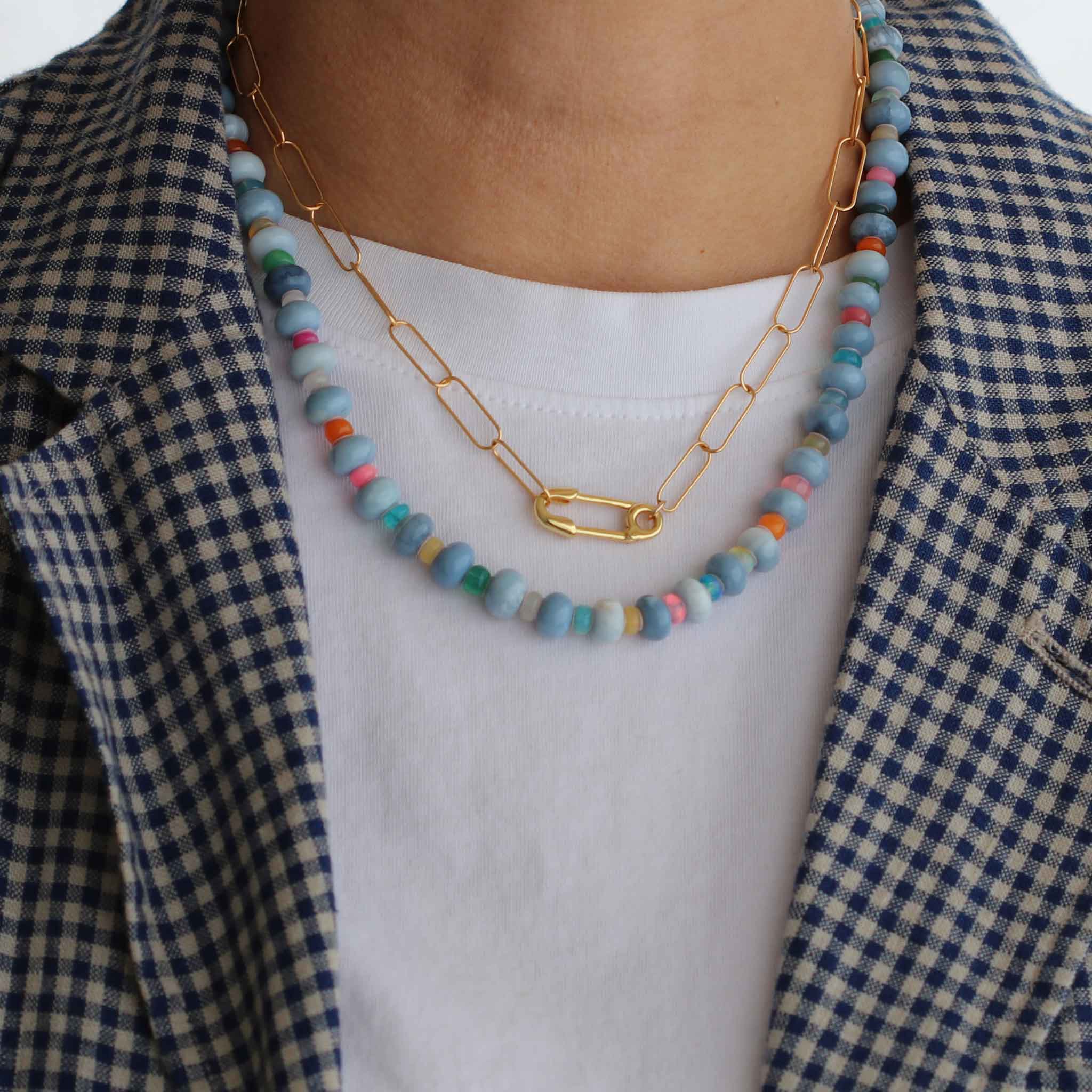 Oregon Blue Opal &  African Opal Beaded Necklace