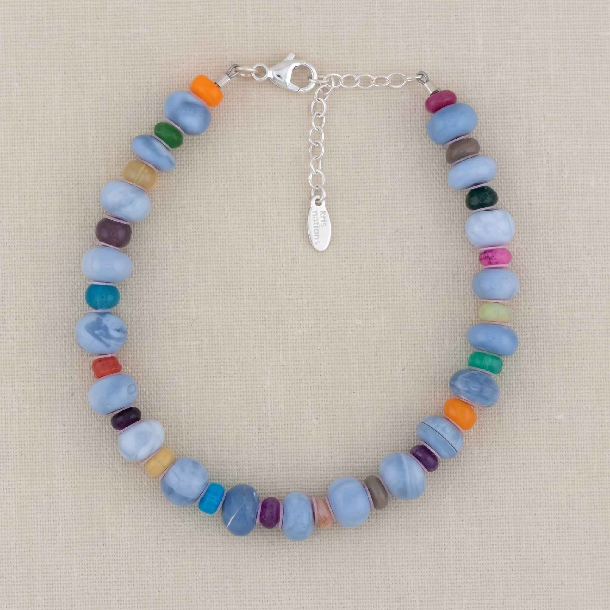 Oregon Blue Opal & African Opal Beaded Bracelet