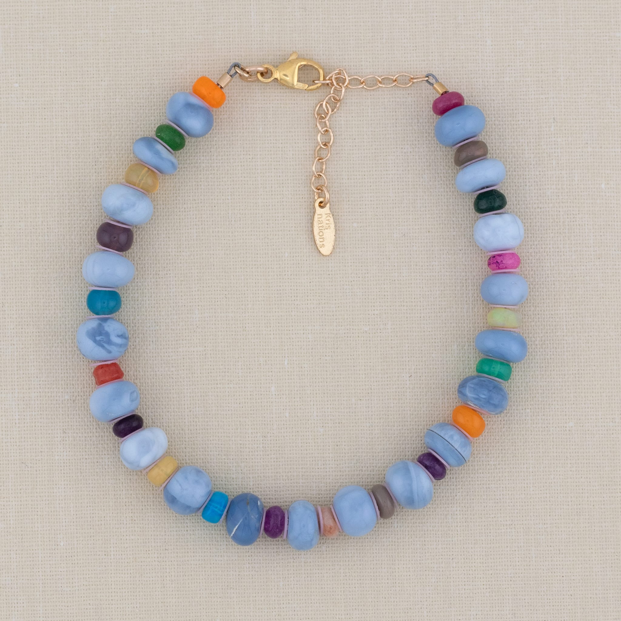 Oregon Blue Opal & African Opal Beaded Bracelet