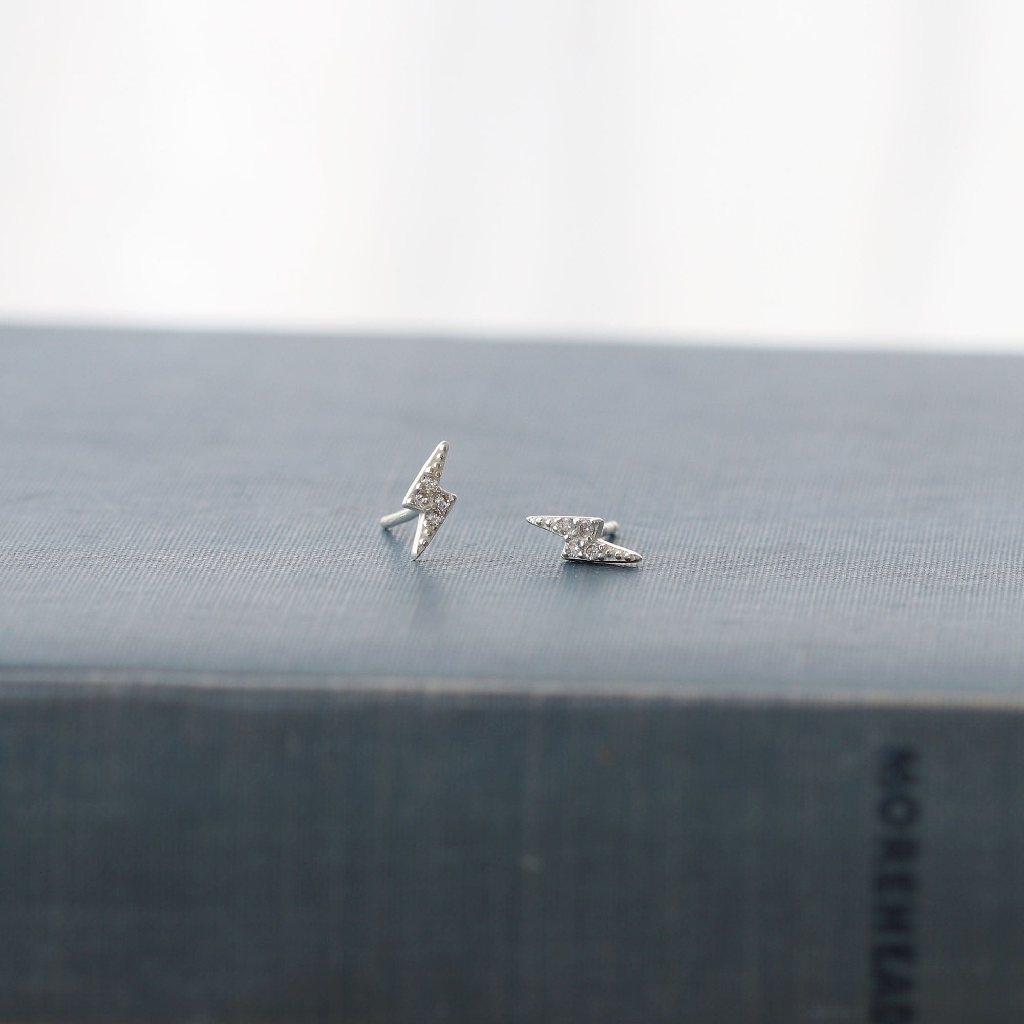 Lightning Bolt Crystal Stud Earrings