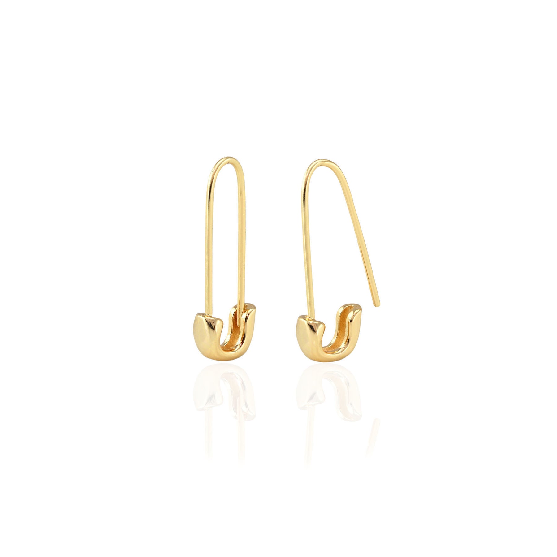 18K Gold Plated Safety Pins Stud not A Hoop, Sparkly Safety Pins, Kendall Safety  Pins Earrings, Gold Hoops, Dainty Huggies - Etsy | Safety pin earrings,  Punk earrings, Modern earrings