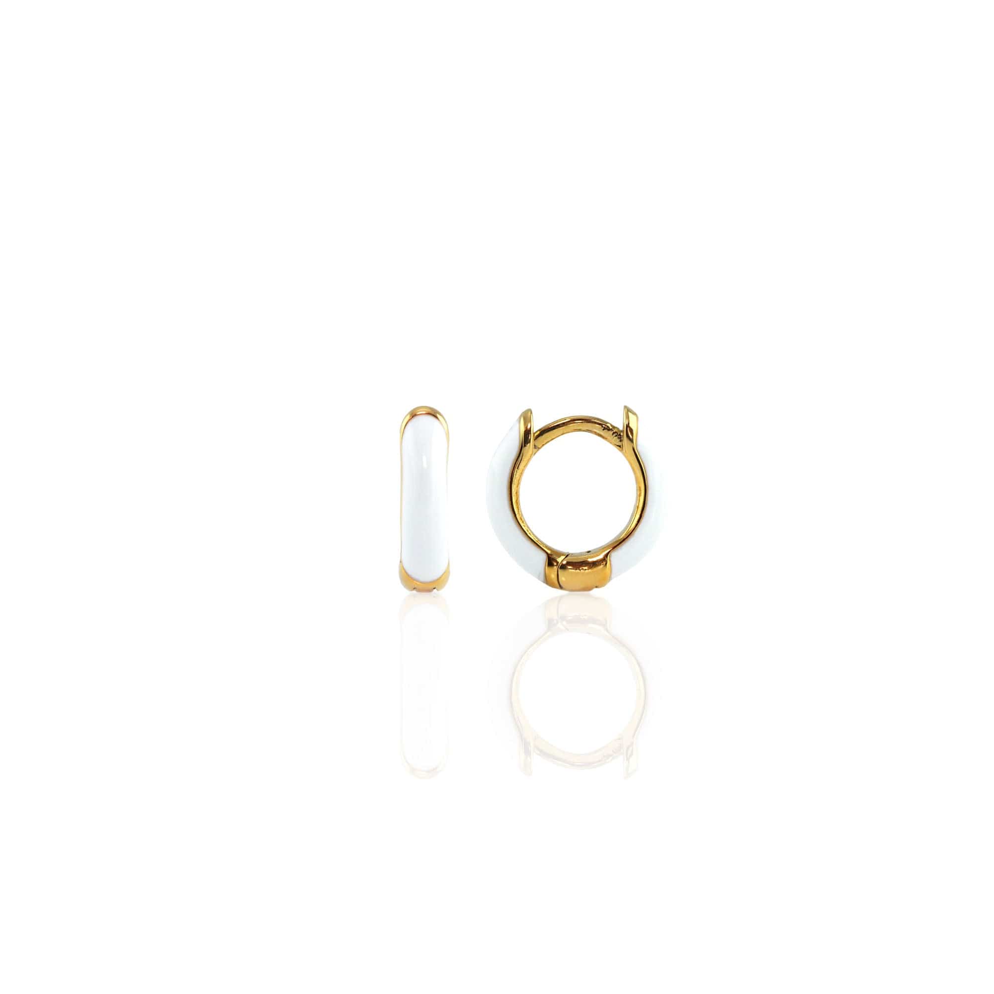 Enamel Huggie Hoop Earrings - SALE