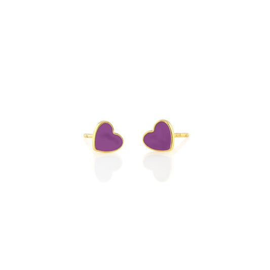 Petite Heart Enamel Stud Earrings