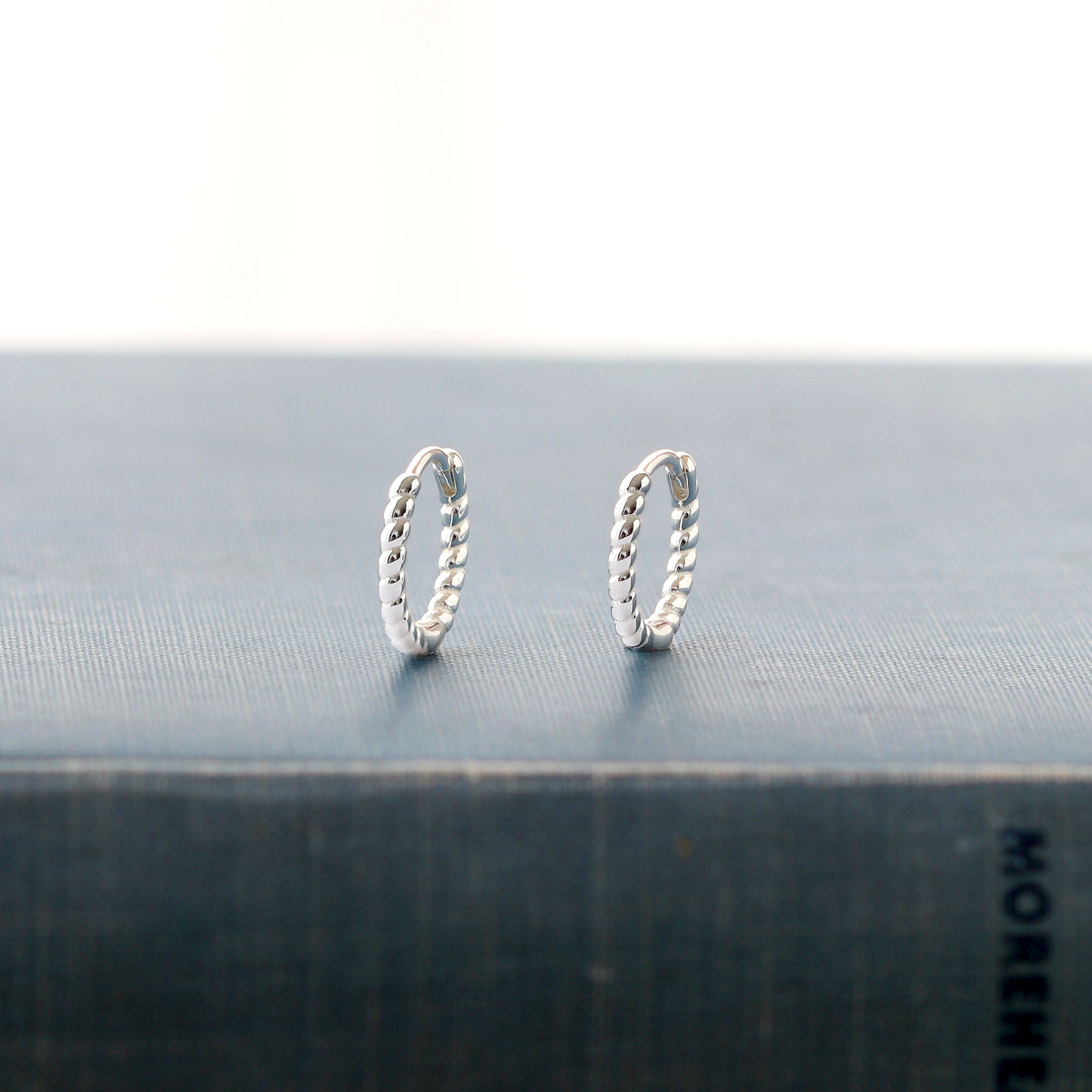 Twisted Hinged Huggie Hoop Earrings