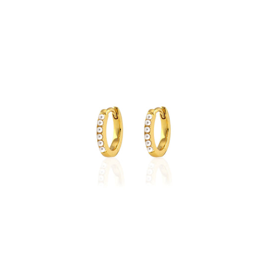 Pearl 12mm Huggie Hoop Earrings