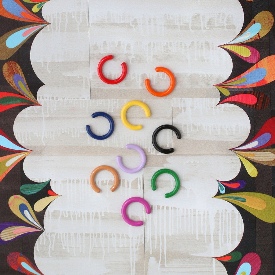 Kris Nations Enamel Huggie Hoop Earrings