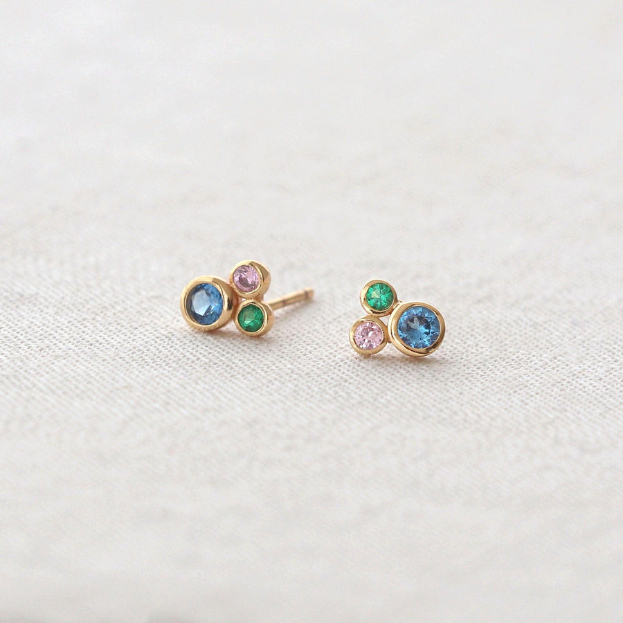Kris Nations Classic Crystal Prong Set Stud Earrings - Sterling Silver