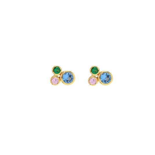 Modernist Bezel Crystal Stud Earrings