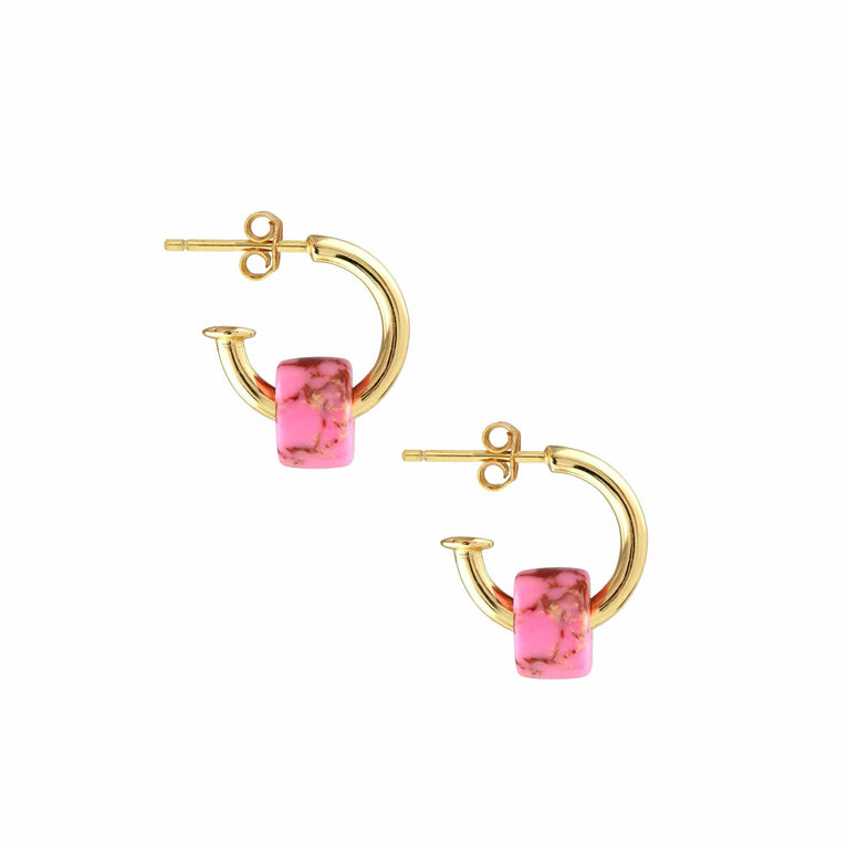 Kris Nations Classic Huggie Hoop Earrings in Gold main image 1