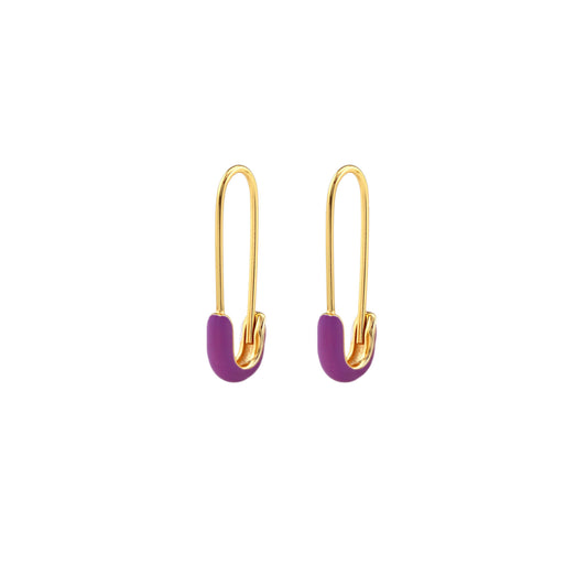 Safety Pin Enamel Earrings