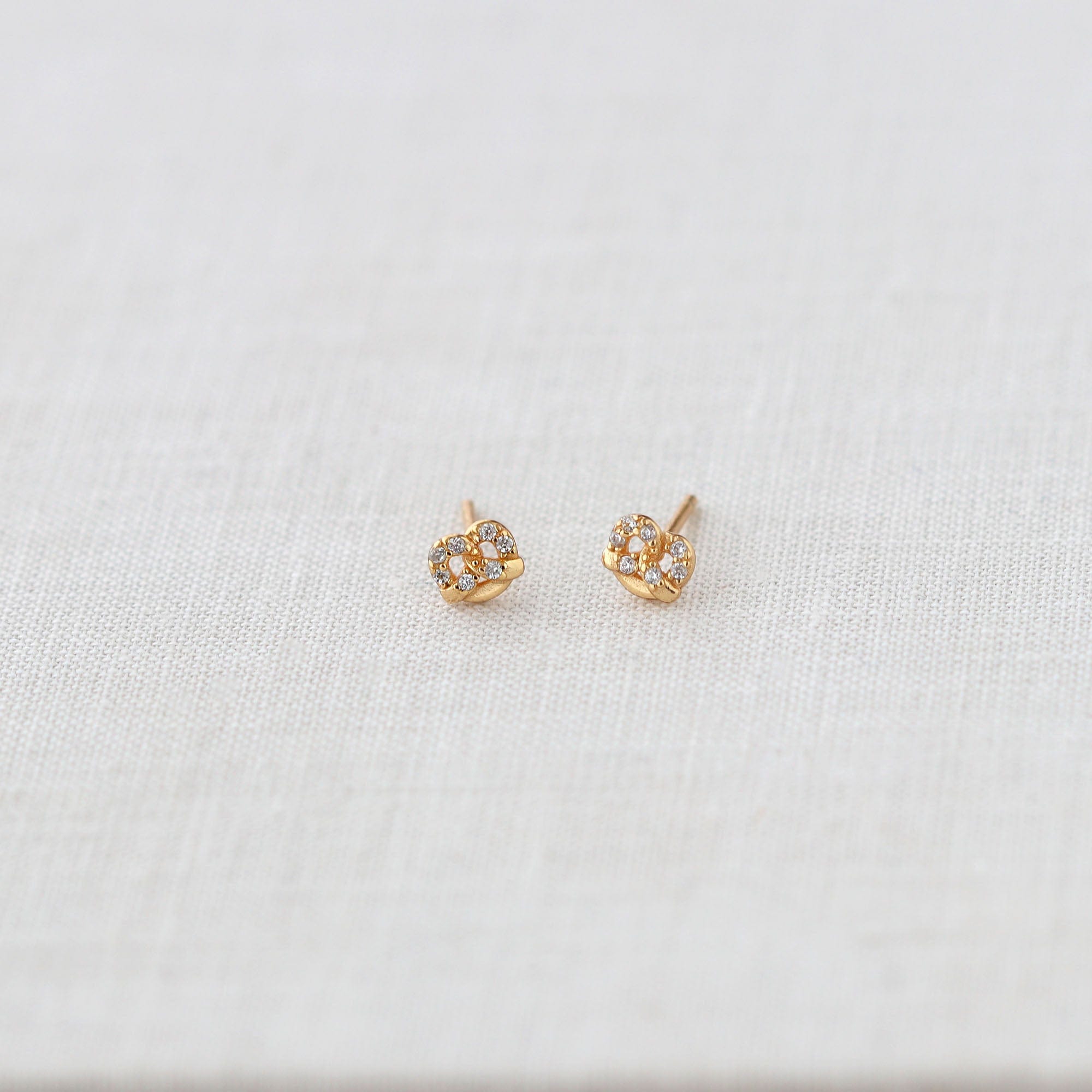 Tiny Pretzel Crystal Stud Earrings – kris nations