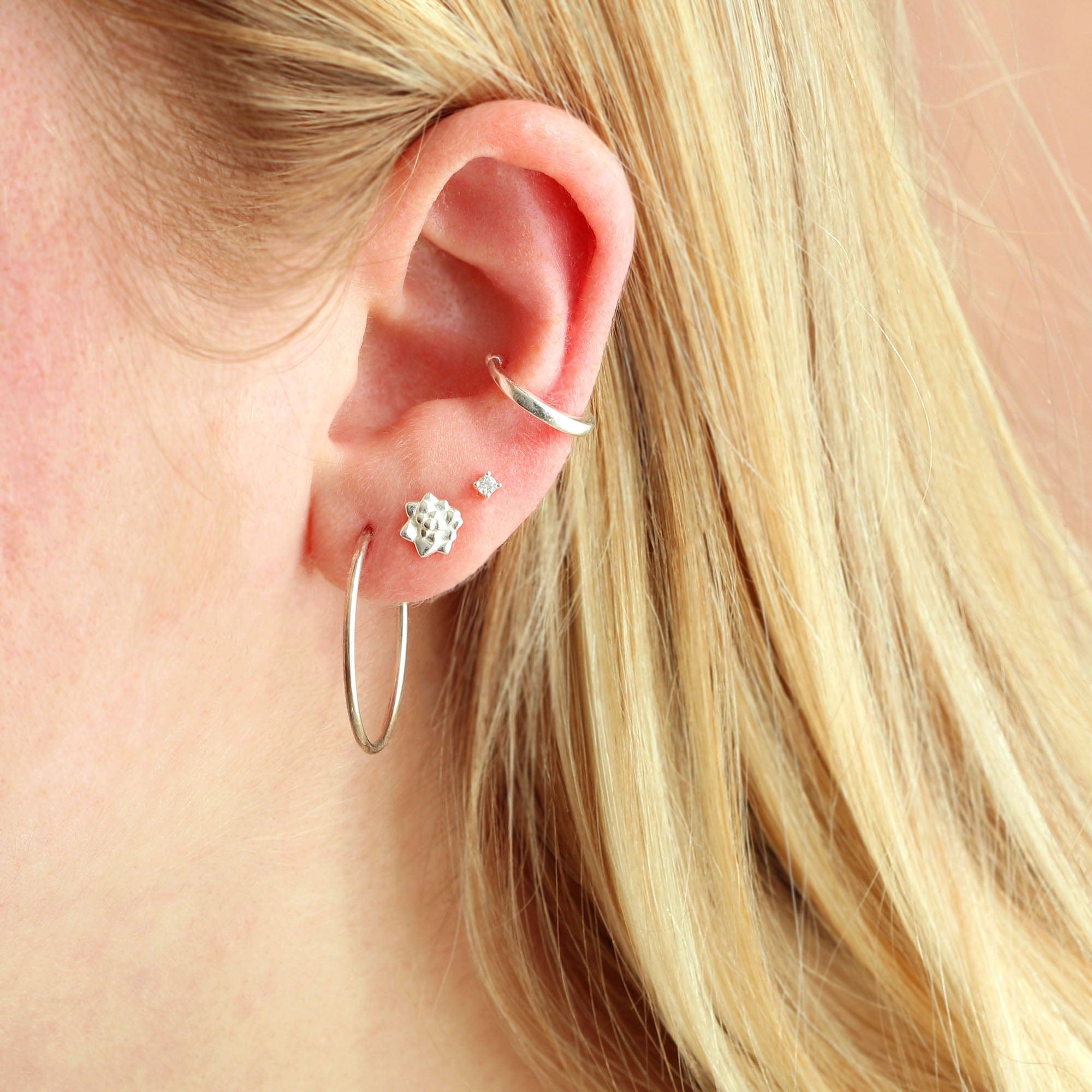 succulent stud earrings Succulent Stud Earrings Sterling Silver
