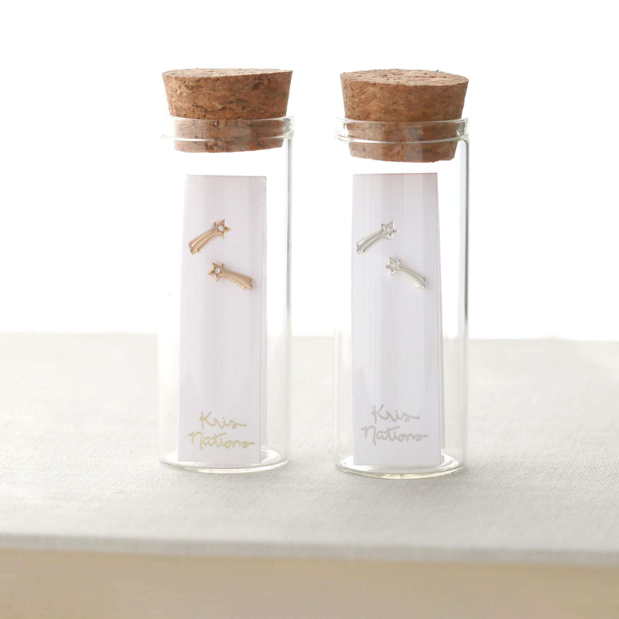 Shooting Star with Crystals Stud Earrings