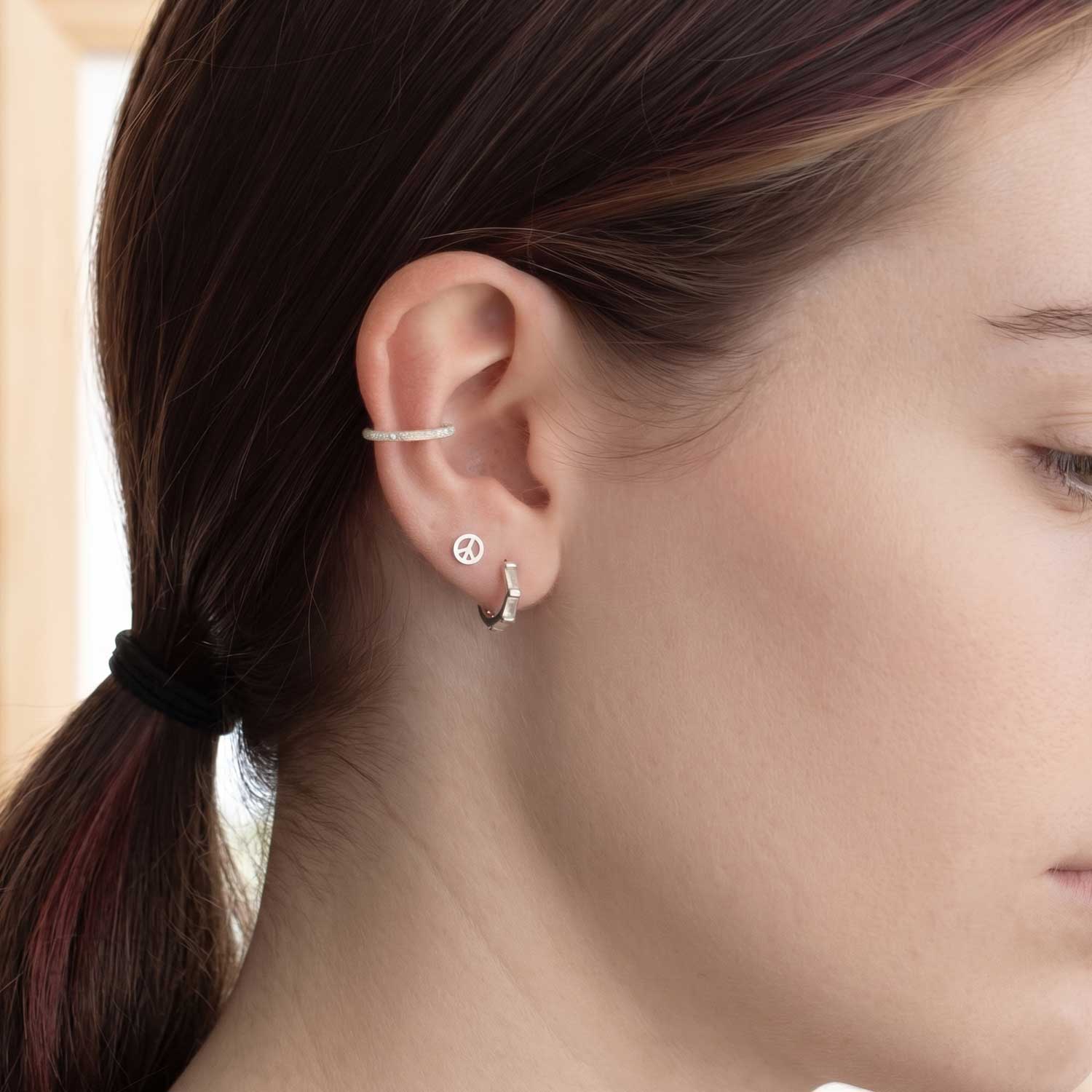 Peace Symbol Stud Earrings