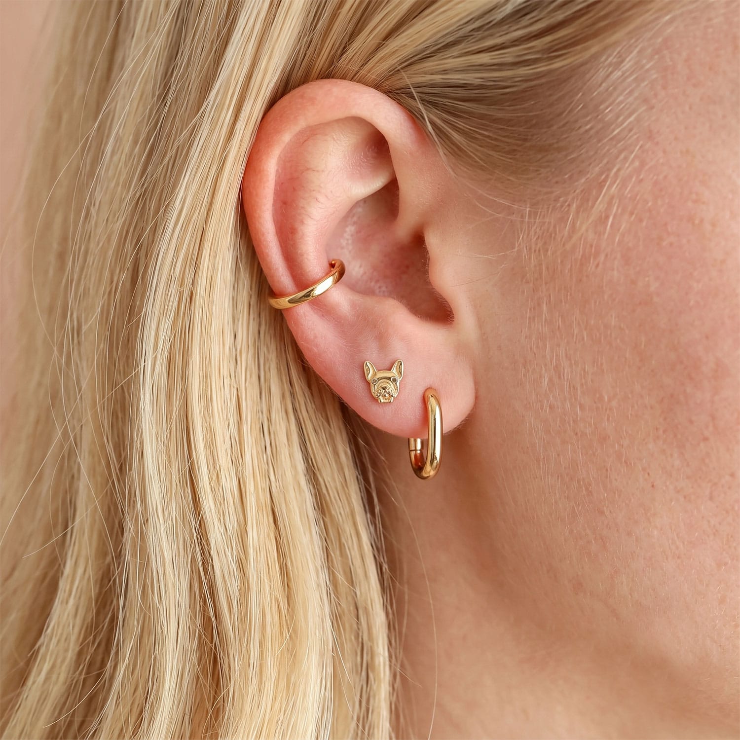 French Bull Dog Stud Earrings