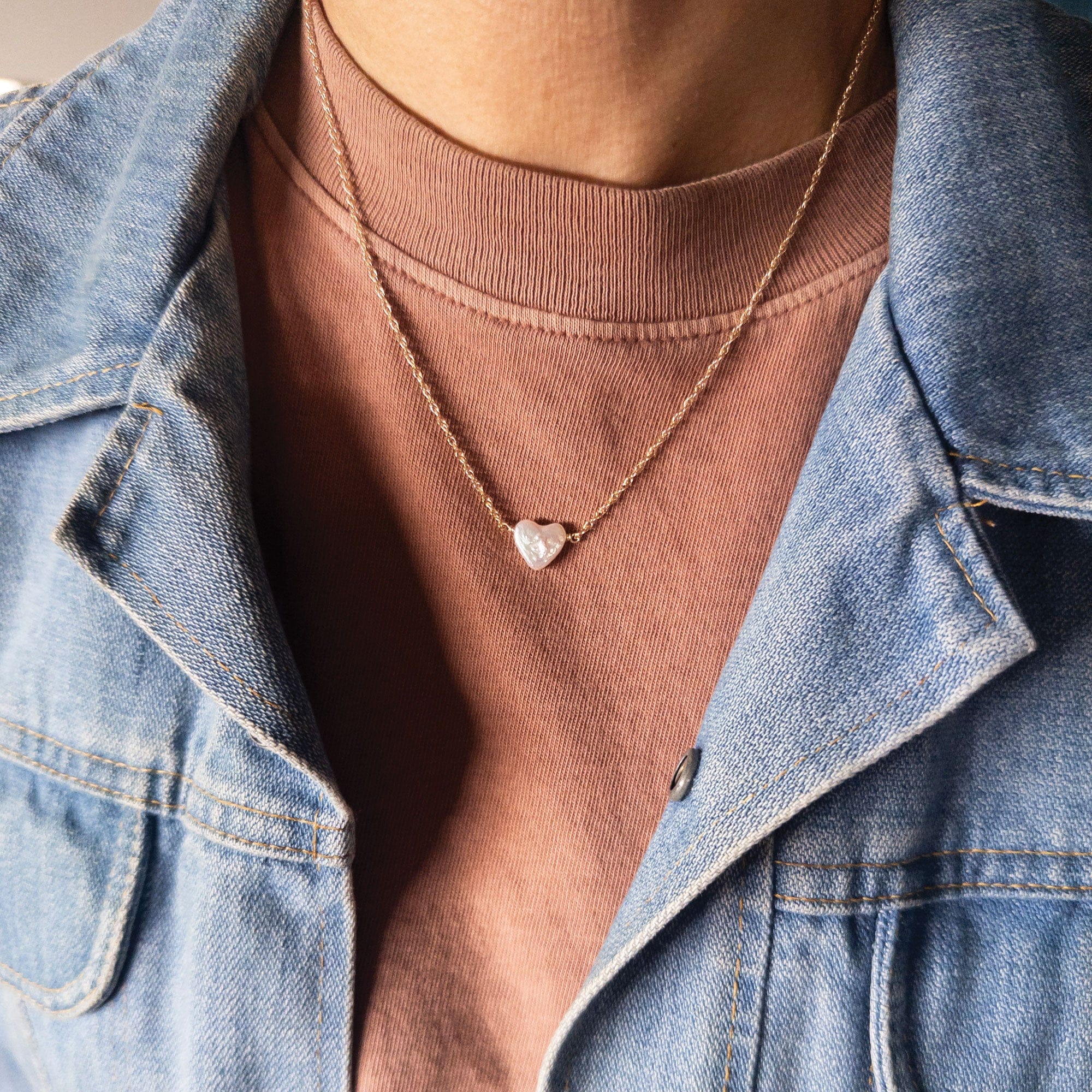 Freshwater Pearl Heart Necklace