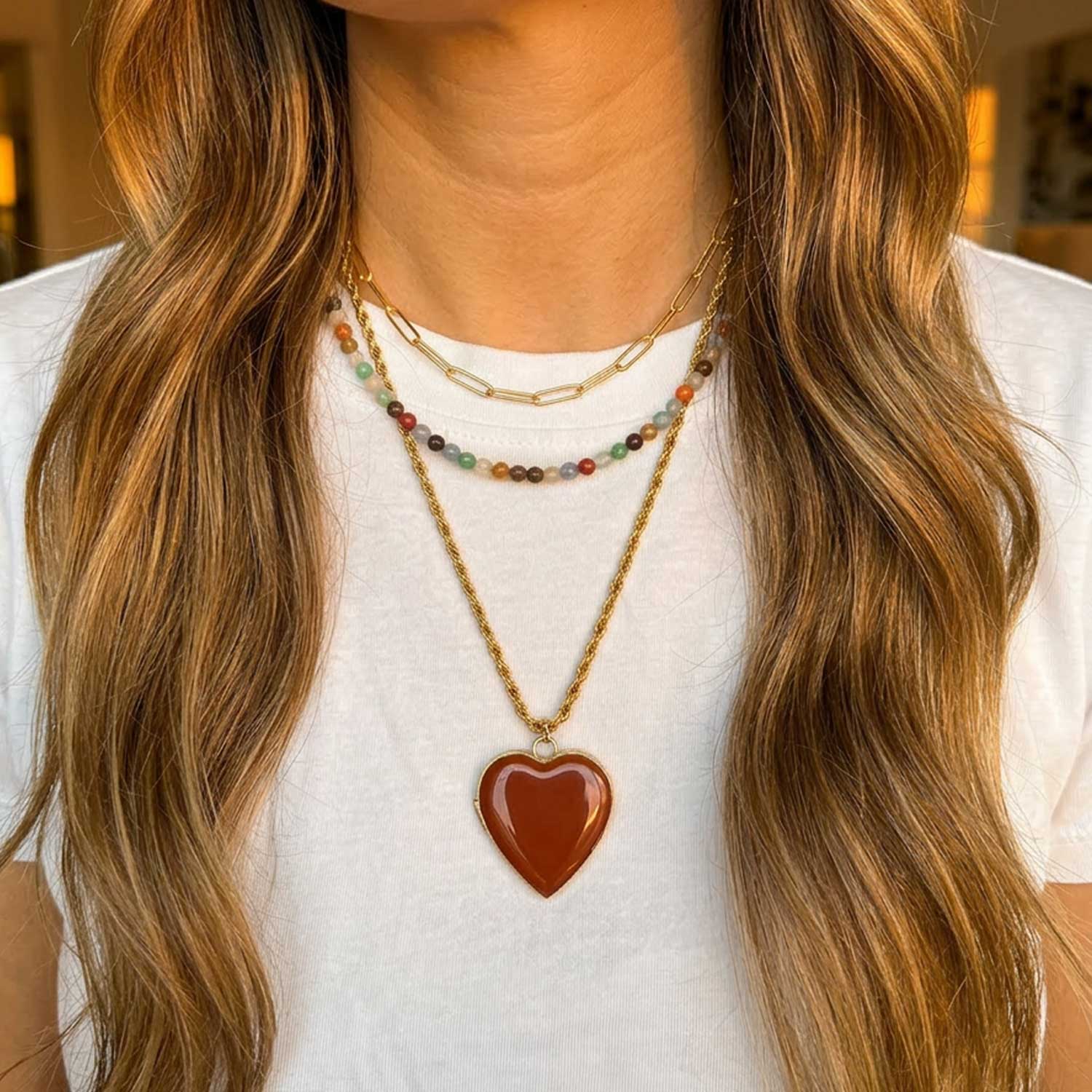 Hello Gorgeous Heart Enamel Locket