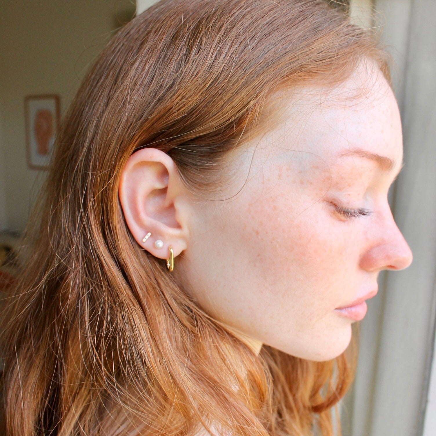 Bar Dash Crystal Stud Earrings
