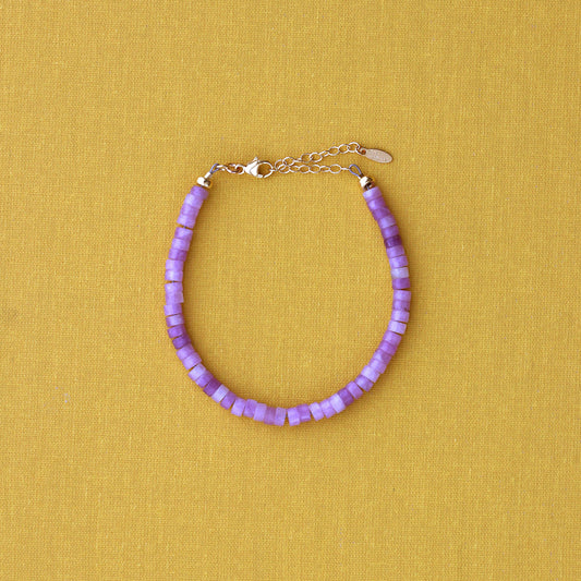 Amethyst Gemstone Heishi Bracelet