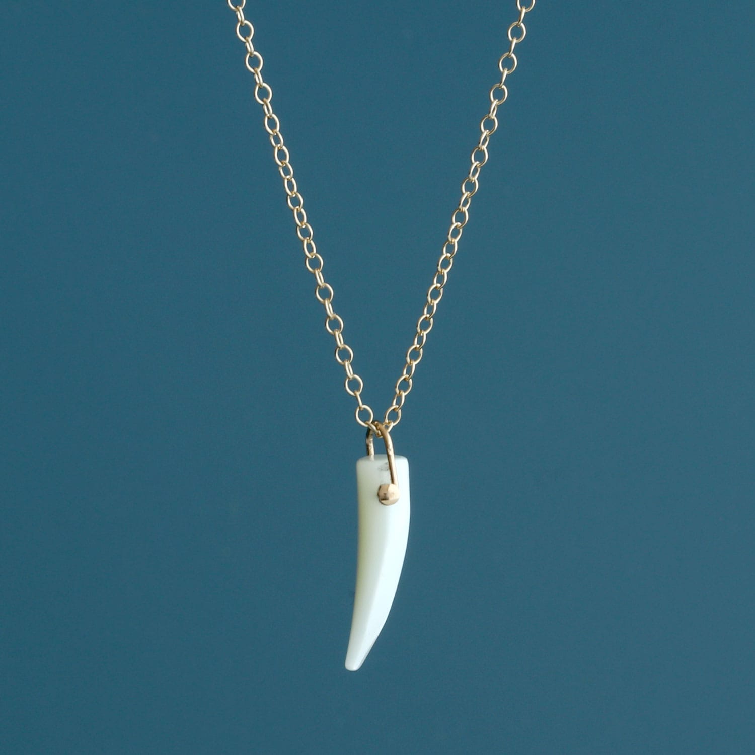 Mother of Pearl Charm Tusk Necklace
