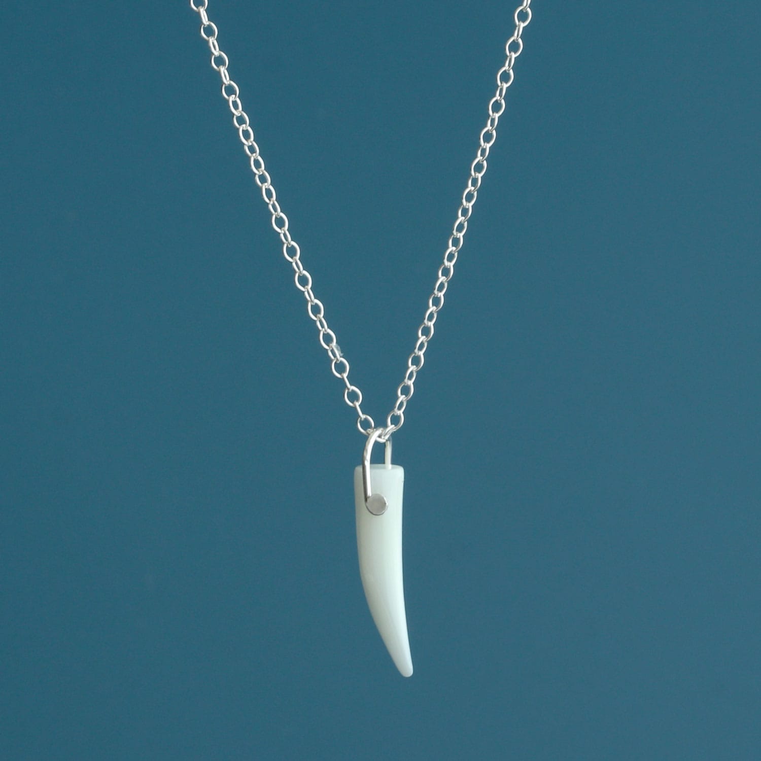 Mother of Pearl Charm Tusk Necklace