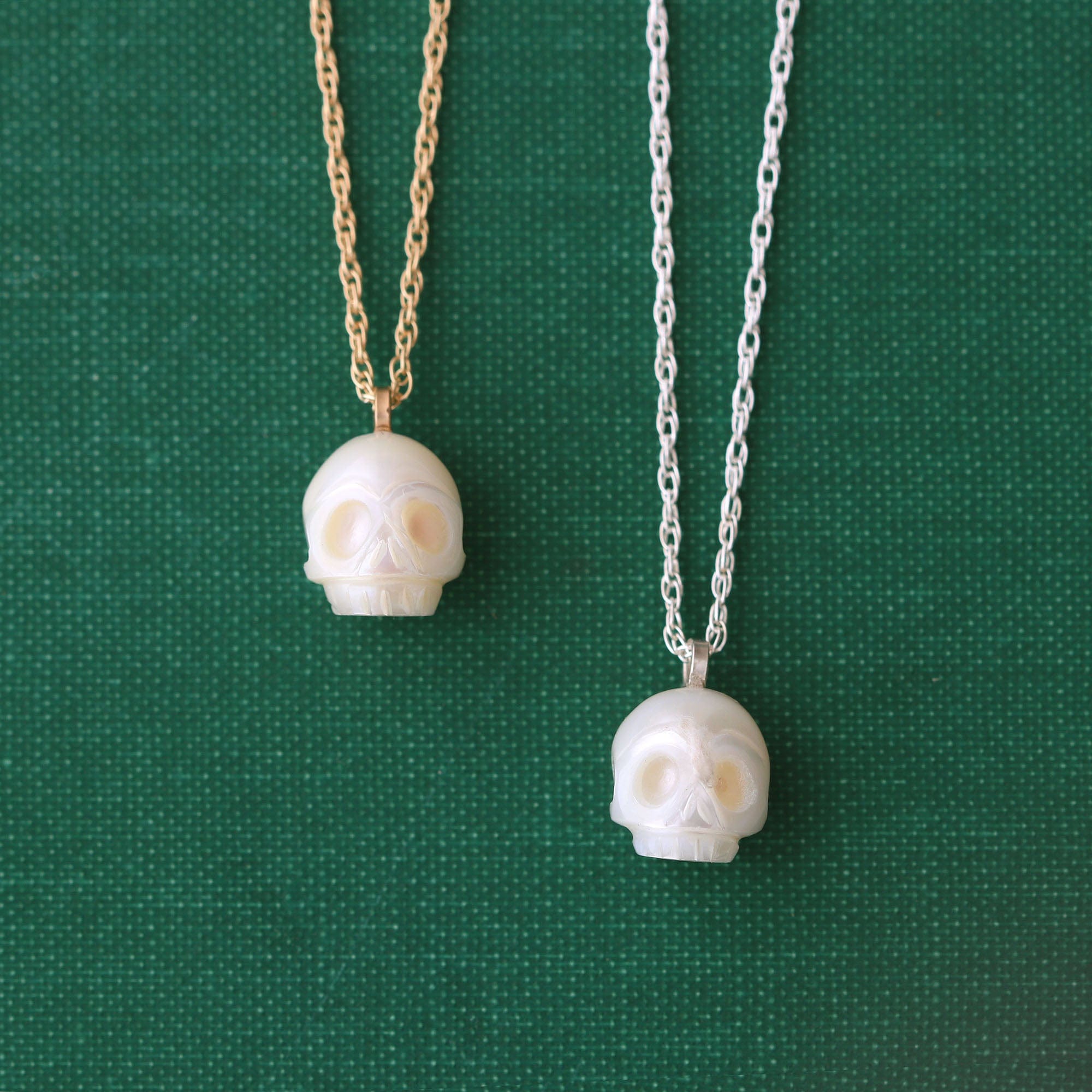 Freshwater Pearl Skull Necklace