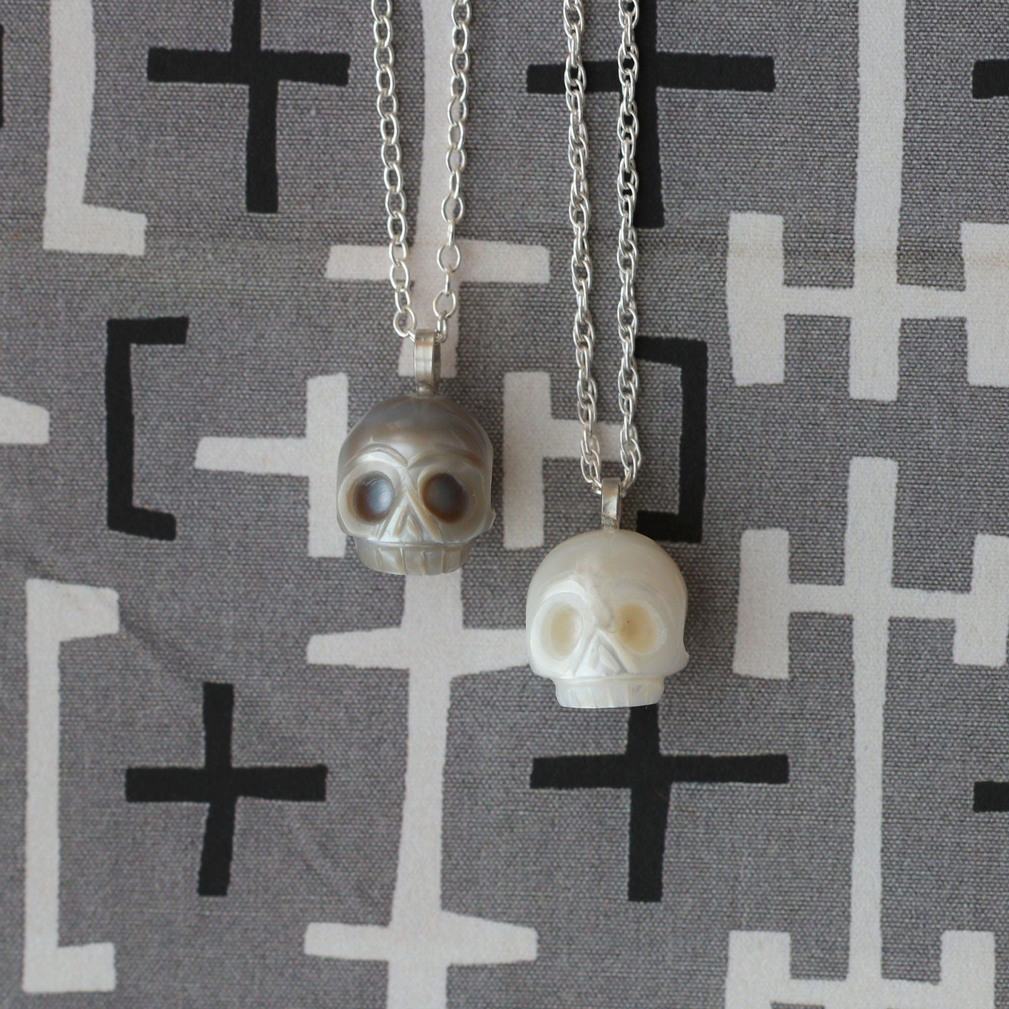 Freshwater Pearl Skull Necklace – kris nations
