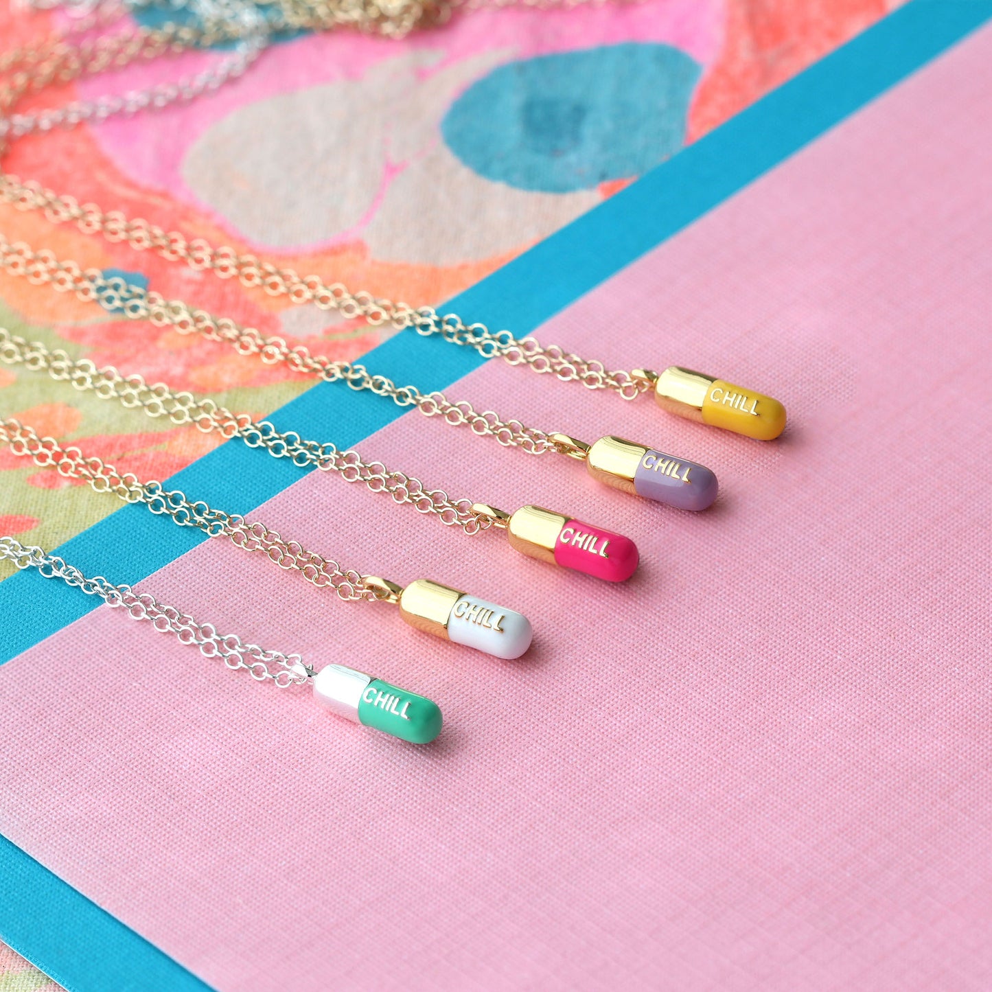 Chill Pill Enamel Necklace