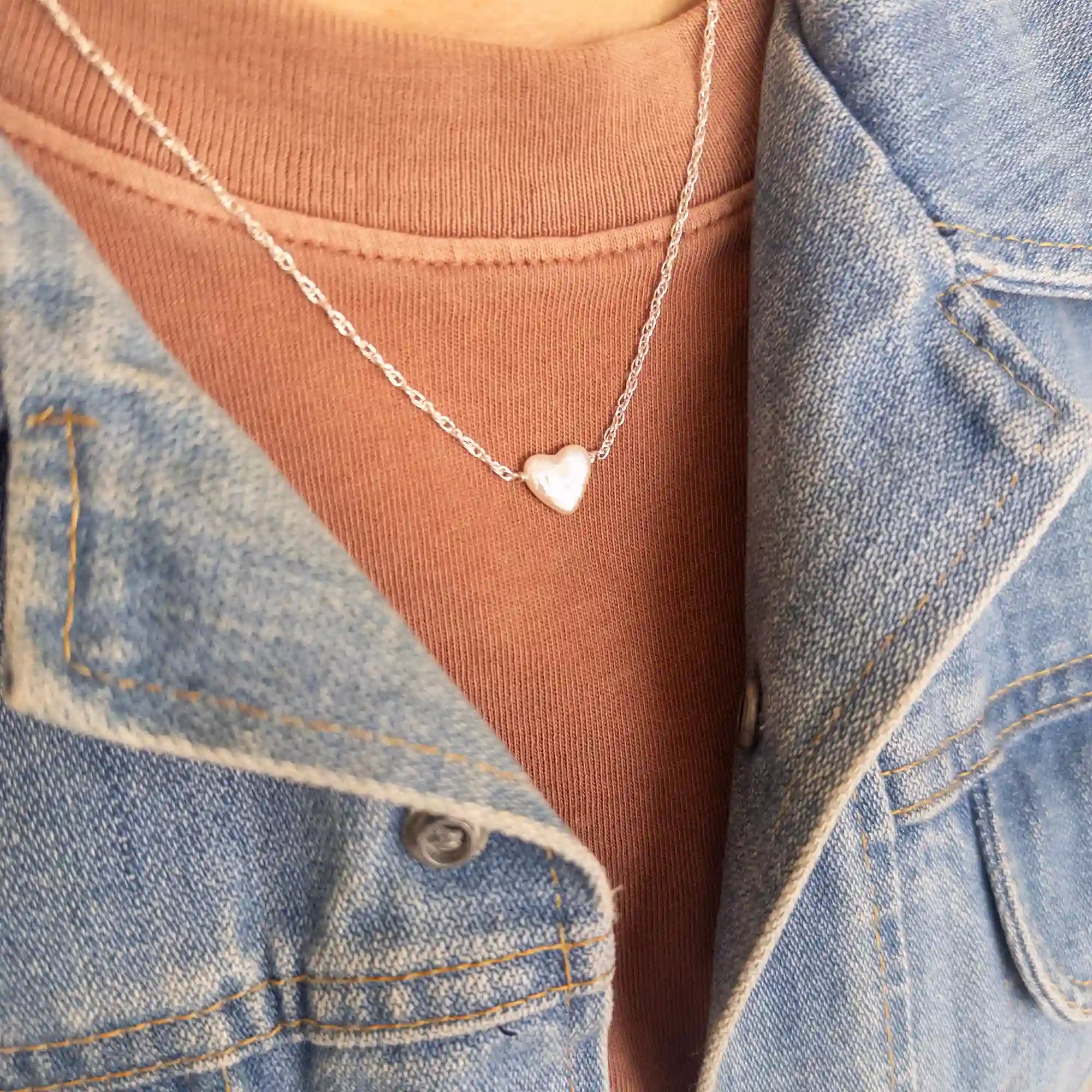 Freshwater Pearl Heart Necklace