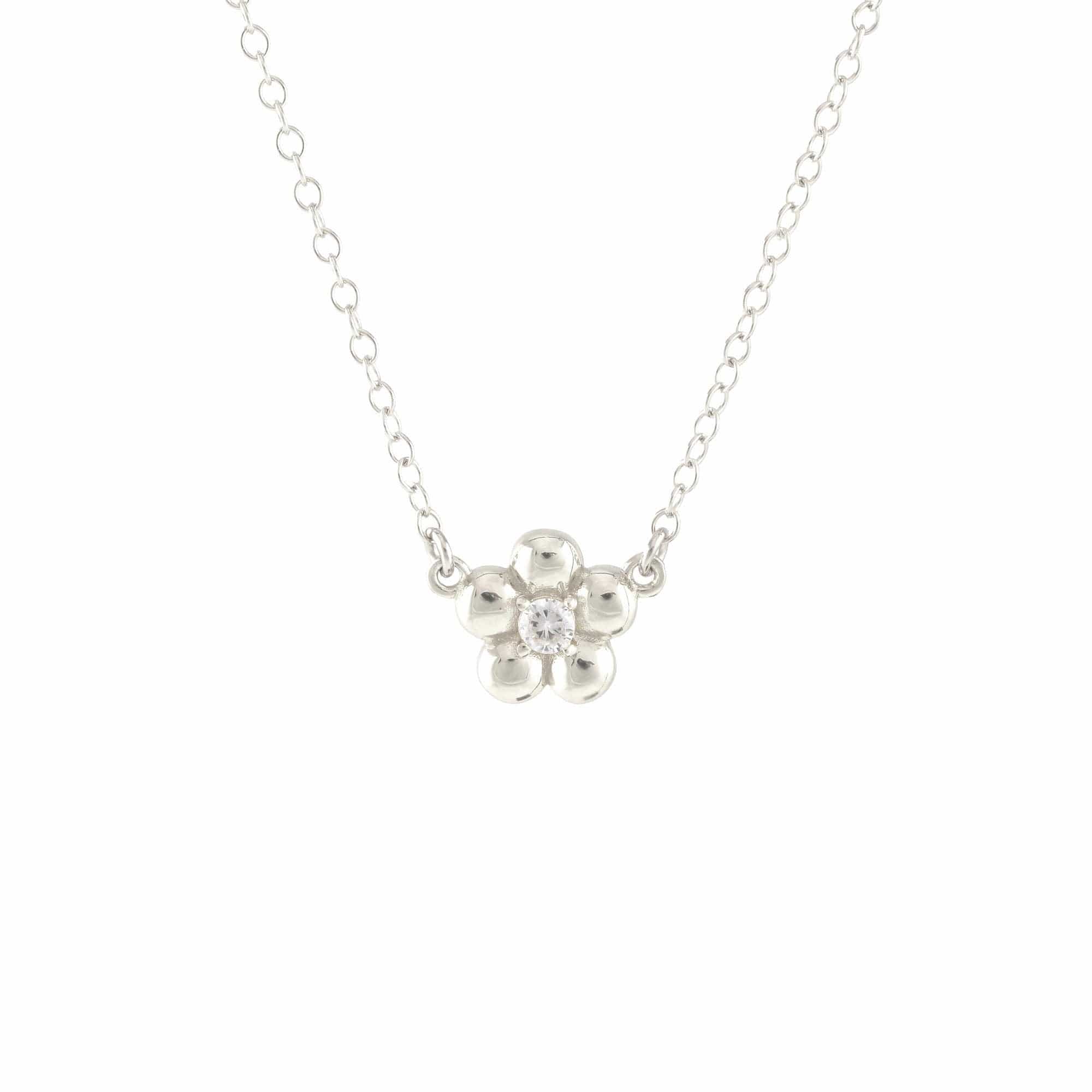 Flower Crystal Charm Necklace