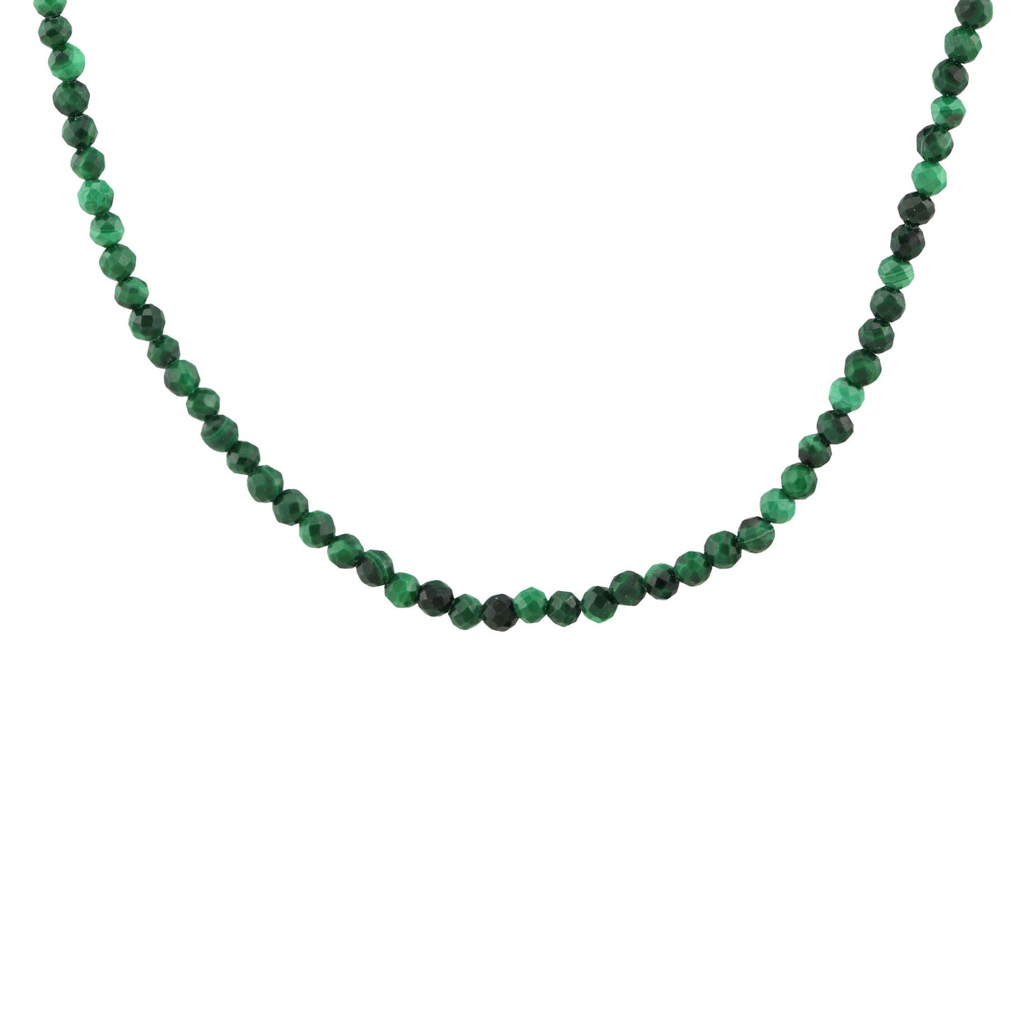 Petite Malachite Gemstone Beaded Necklace