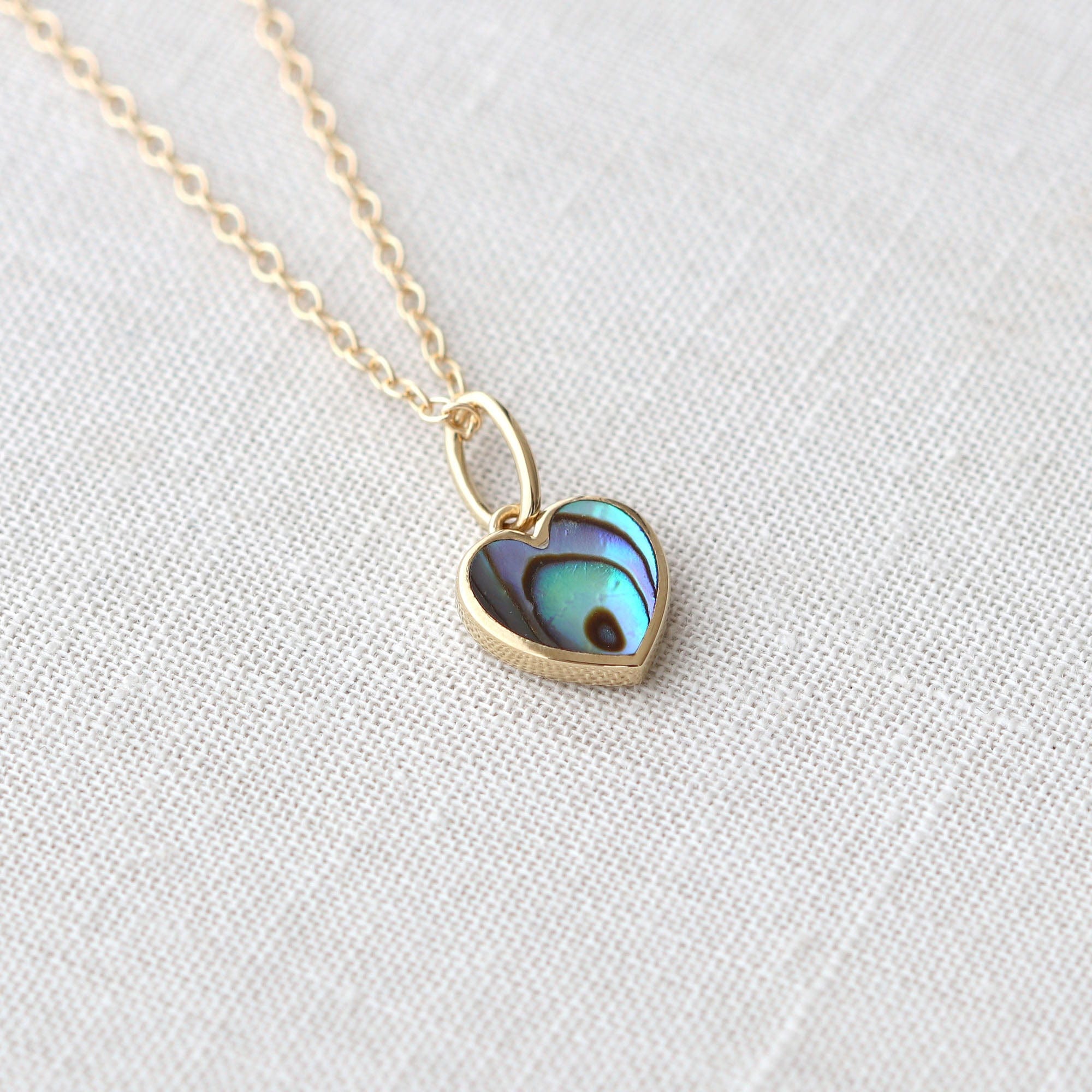 Abalone Heart Charm Necklace