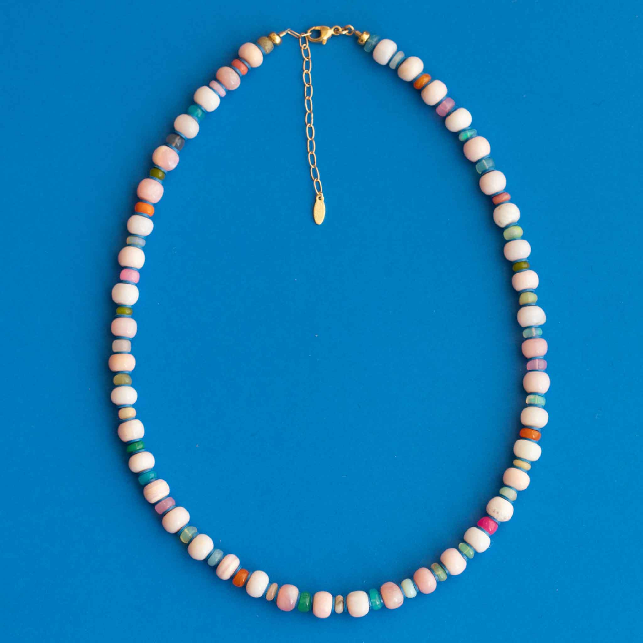 Pink Opal & African Opal Beaded Necklace