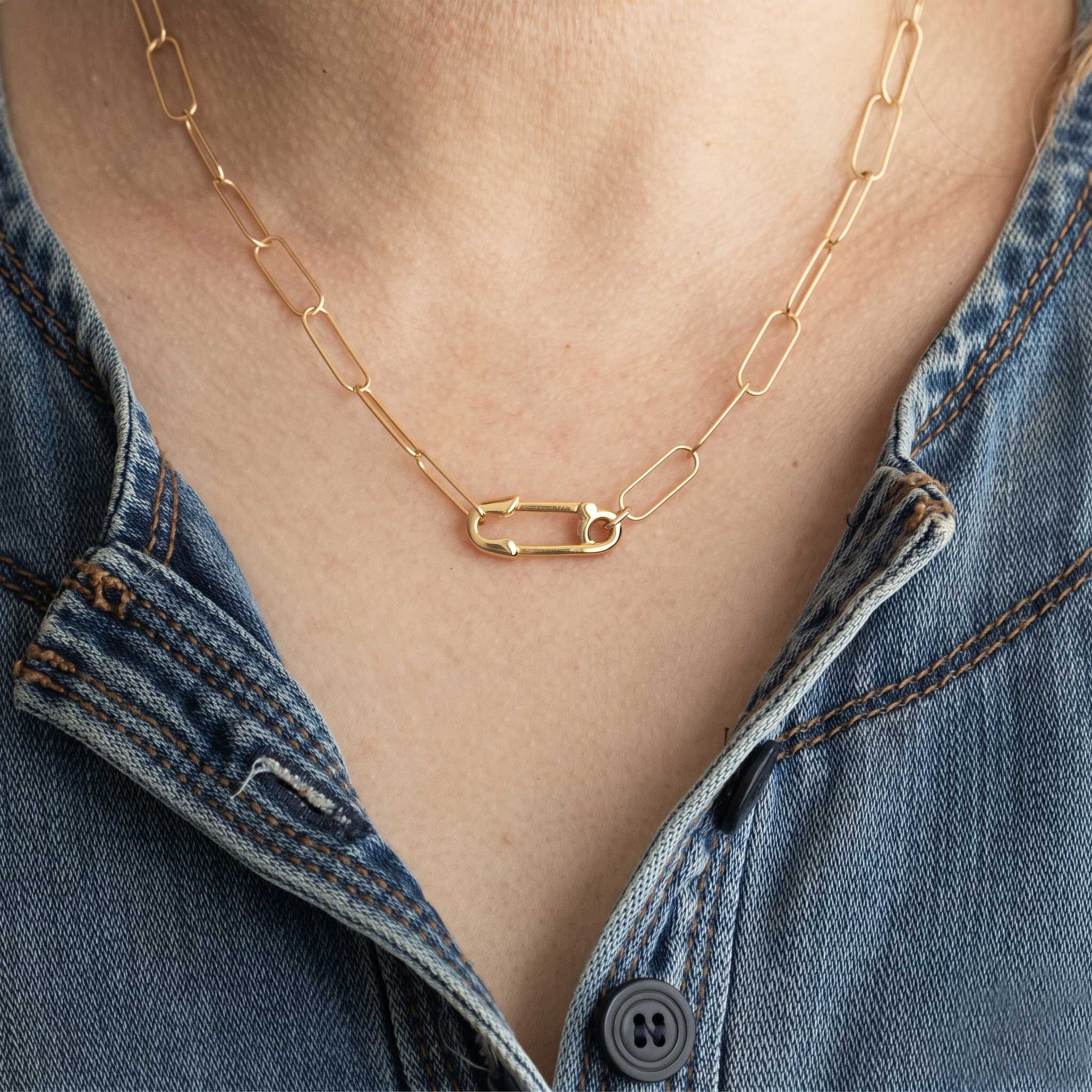 Safety Pin Chain Necklace – kris nations