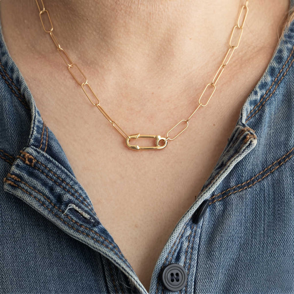 Safety Pin Chain Necklace – kris nations