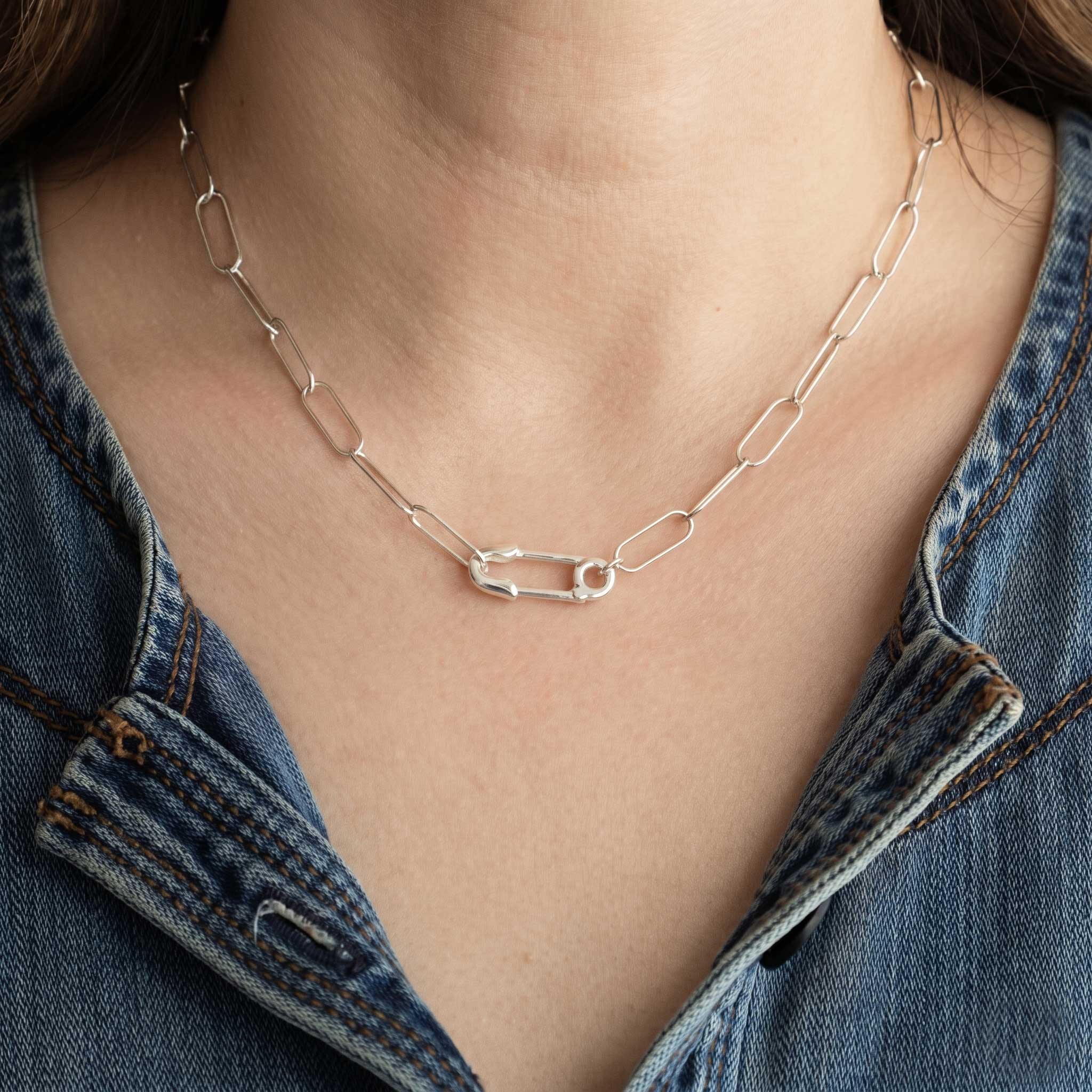 Safety Pin Chain Necklace